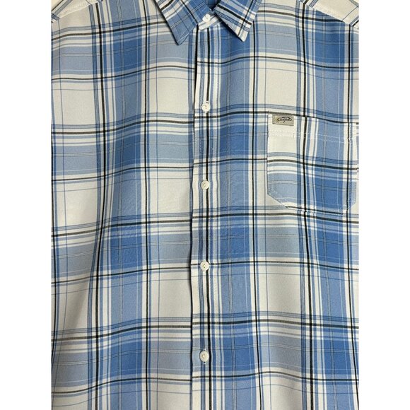 CalTop Blue Plaid Button Down Shirt Mens XXL 2XL Made in USA - Picture 2 of 4